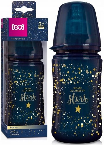 Bébiüveg - Lovi palack stardust 240 ml + dinamikus cumi