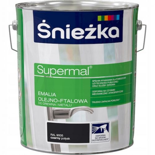 Supermal olaj-ftalát zománc 10 l, fényes fekete