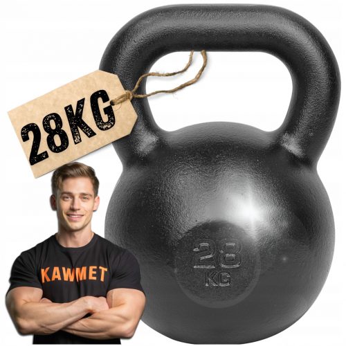  Kettlebelle Kawmet 28 kg fekete