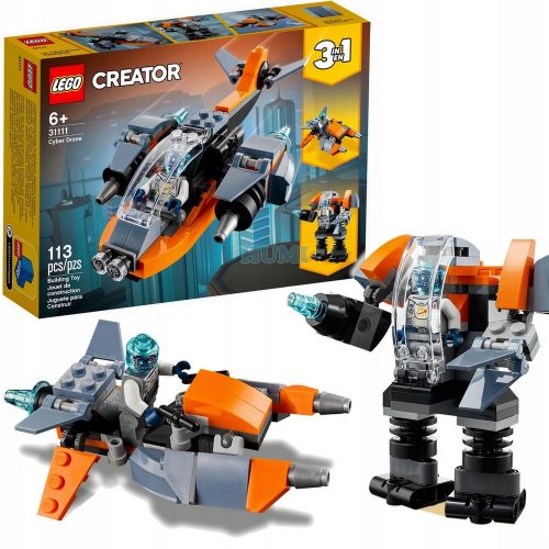 LEGO Creator 3 w 1 - LEGO CREATOR 31111 Cyberdrone Robot Plane 3 az 1-ben