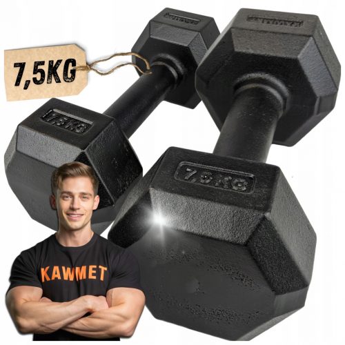  Fix öntöttvas súlyzók Kawmet 2x 7,5 kg