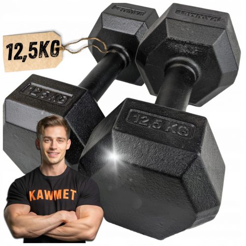  Fix öntöttvas súlyzók Kawmet 2x 12,5 kg