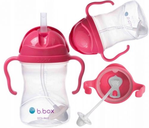  B.Box BB00502 palack szívószállal, 240 ml, málna