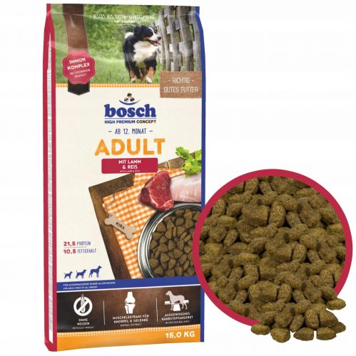 Száraz kutyaeledel - Bosch Adult Dog Lamb&Rice 15kg bárányrizs