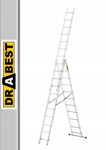 Drabest létra 6,55 m alumínium 3 x 11 150 kg-ig