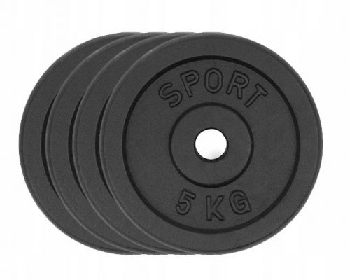 Fitness készlet - Öntöttvas terhelés 4x5 kg lemez 28 mm -es készlet 20 kg