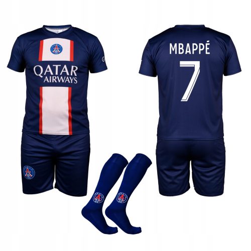 Gyerekkészlet - MBAPPE PSG ruházati futballkészlet + Gaiters 122