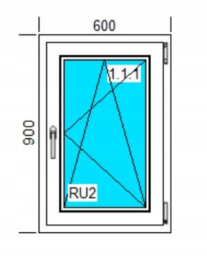 Ablak - PVC Windows 600x900 ru, jobbra