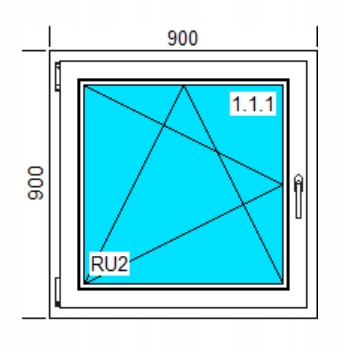 Ablak - PVC Windows 900x900 Ru White, balra