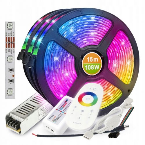 RGB Multi 15M LED szalagkészlet 15 m + pilóta tápegység