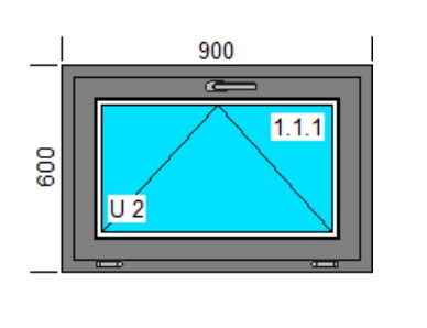 Ablak - PVC Windows 900x600 U külső szín