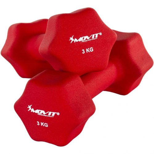  Bevonatos/gumírozott fix súlyzók Movit 2x 3 kg