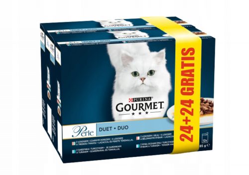 Konzerv macskáknak - Purina Gourmet Perle Duo Fish Sea Duo 48 x 85G