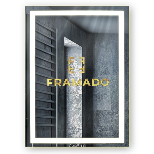 Framado fali tükör, téglalap, 500 x 700 mm