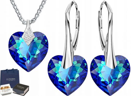  Csodálatos Swarovski szívek ezüst készlete, 925 ezüst