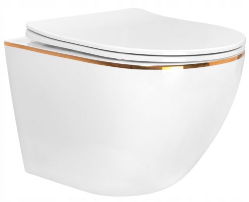 WC csésze wc - Carlo Mini Rimless Gold Edge felfüggesztett WC