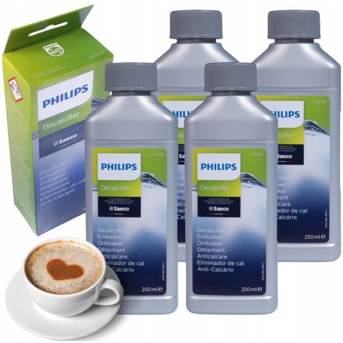  4× folyékony vízkőoldó Philips Saeco vízkőoldóhoz 0,25 l + MAMA-MARGARET TISZTÍTÁSI ÚTMUTATÓ