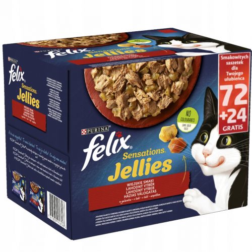  Felix Sensations MIX OF FLAVORS macskaeledel ZSELYÉBEN 24 x 85 g.