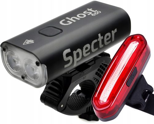  Spectre Ghost kerékpár lámpa 650 lm USB + Spectre YQ-Y19 kerékpár lámpa 120 lm akkumulátor