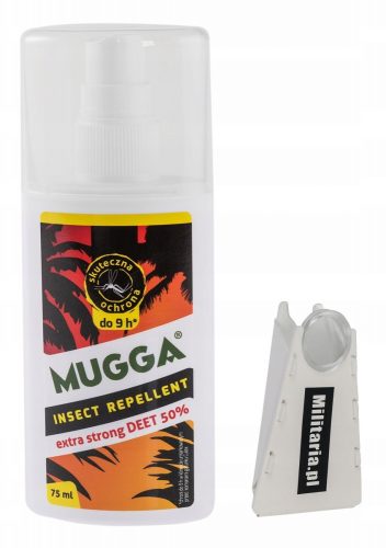  Mugga Deet szúnyog- és kullancs spray 50% 75 ml + Kullancs elleni mancs Militaria.pl