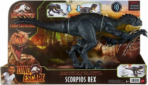  Mattel Jurassic World Camp Cretaceous Slash 'N Battle Scorpios Rex akciófigura