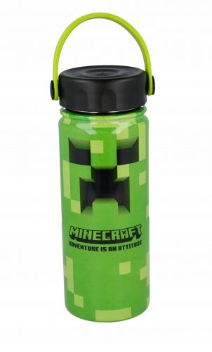 Tizedik doboz, üveg - MINECRAFT THERMOS vizes palack PBA nélkül, acél, 530 ml, fogantyú