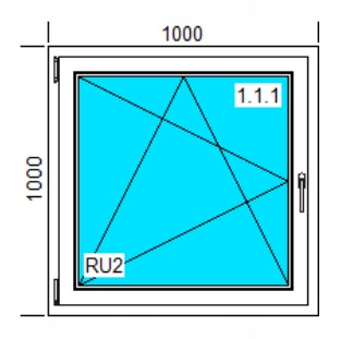 Ablak - PVC Windows 1000x1000 Ru White, balra