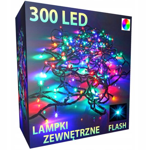 Kültéri karácsonyi világítás - 300 LED karácsonyfa lámpák, állandó külső+flash m