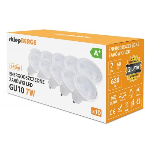 GU10 7W LED -izzó (10db szett) hatékony