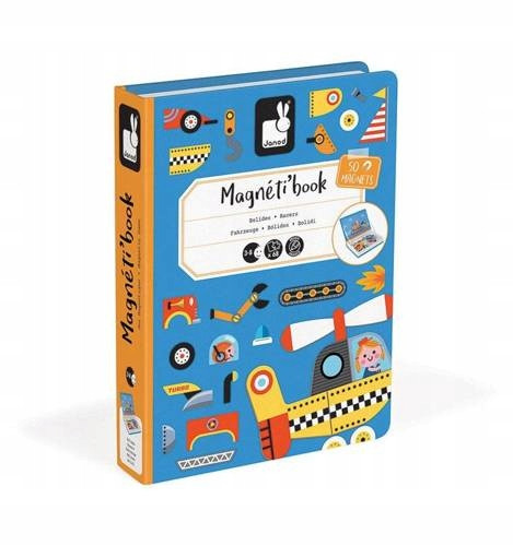 Mágneses készlet - Mágneses puzzle Járművek Magnetibook Janod