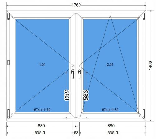 Ablak - Double -Beaf ablak 176x140 1765x1435 170x140