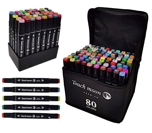 Jelölők gyerekeknek - TOUCH ALCOHOL MARKERS SET PRO 80 BAG CASE