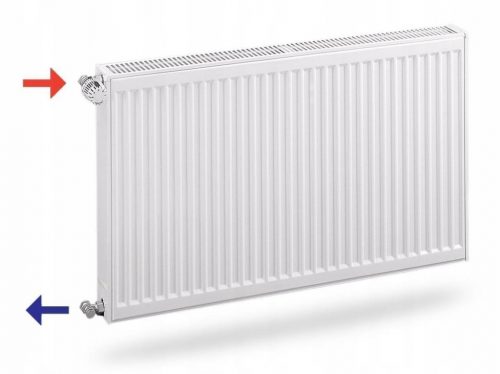  Acéllemez radiátor Purmo 2227 W fehér 1400 x 550 x 102 mm - oldalsó csatlakozás