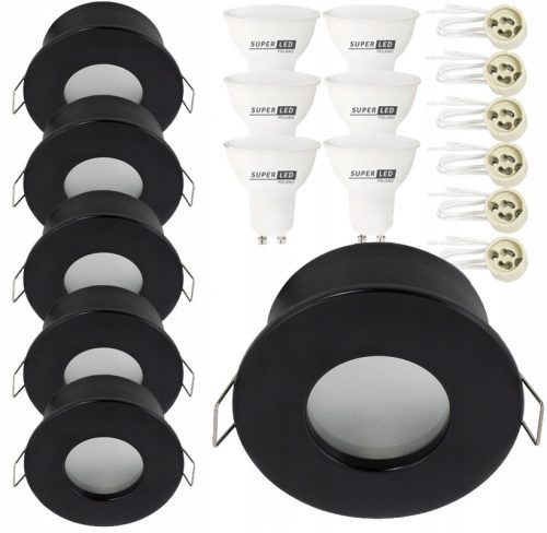 6x hermetikus luminaire ip44 + led gu10 5w soffit