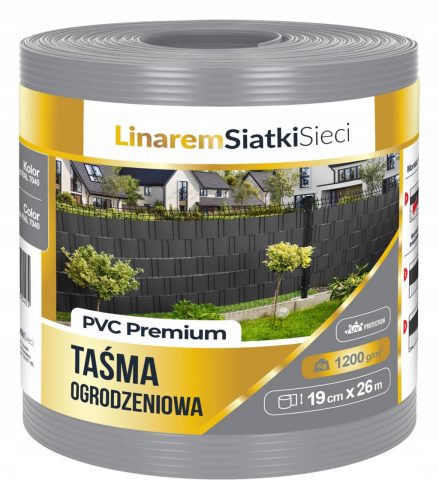  Linarem SiatkiSieci kerítésszalag 19 cm x 26 m szürke