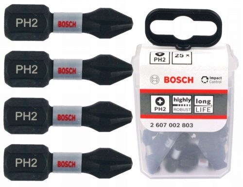 Bit Ph2 25 mm ütésvezérlő Bosch - 25 darab