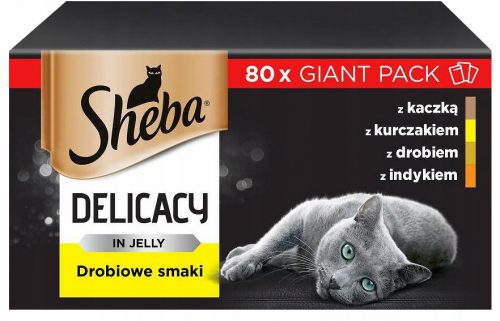 Konzerv macskáknak - Sheba finom baromfi ízek a Jelly 80x85G -ben