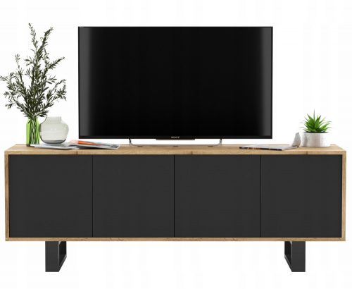  Modern Loft TV szekrény 150 cm Wotan fekete MATT