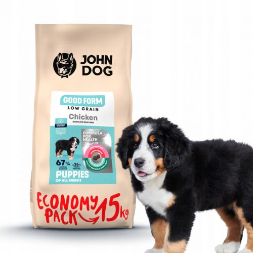  John Dog jó formájú alacsony szemű kiskutya csirke 15 kg