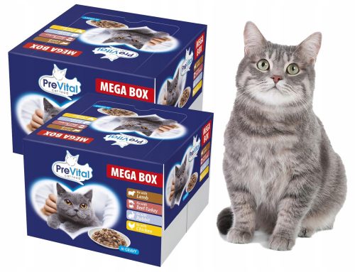 Konzerv macskáknak - Prevital nedves Kota Mega Box Mix 48x100g