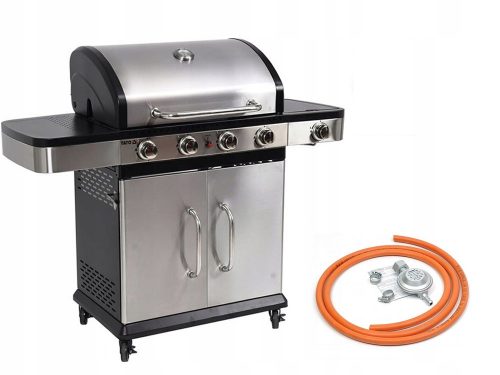 Gáz grillsütő . 4,5 kW Yato rozsdamentes rozsdamentes rozsdamentes gázrács