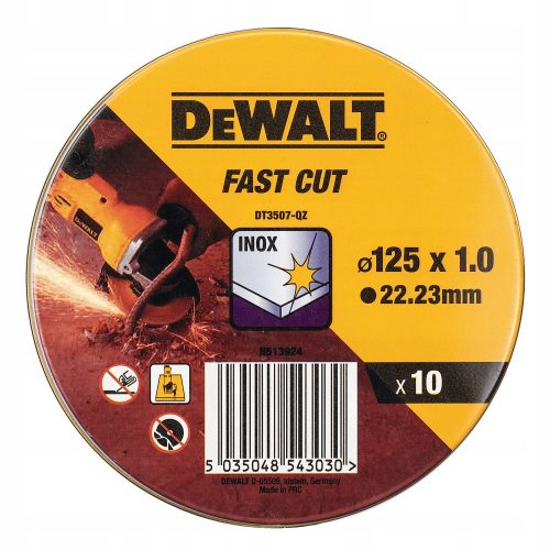 DEWALT DT3507 készlet Fém lemezek 10 db 125x1mm INOX