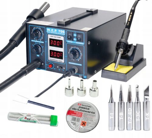 2 az 1-ben forrasztópáka (meleg levegő és hegy) Hotair 640 W