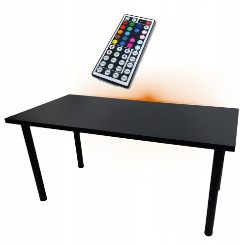 Fekete Gaming Desk 120x60x18 LED stabil