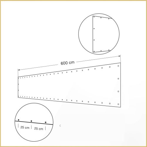  SZEMEK FELSZERELÉSE MINDEN 25CM-ES ERKÉLYBURKOLAT 6M COVER-IT