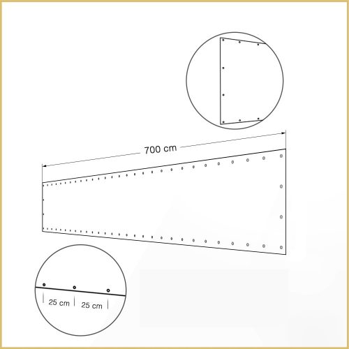  SZEMEK FELSZERELÉSE MINDEN 25CM-ES ERKÉLYBURKOLAT 7M COVER-IT