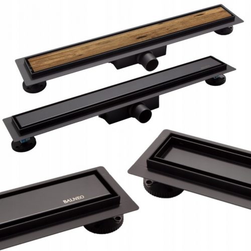 BALNEO LINEAR DRAIN BLACK 90cm MÉLY TARTÁLY