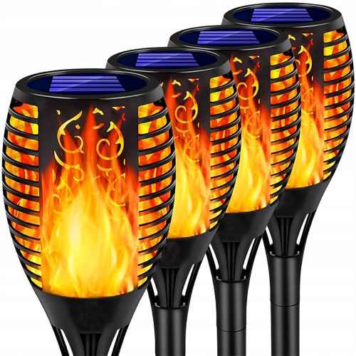 4x LED napelemes lámpa TORCH FIRE FLAME hatás