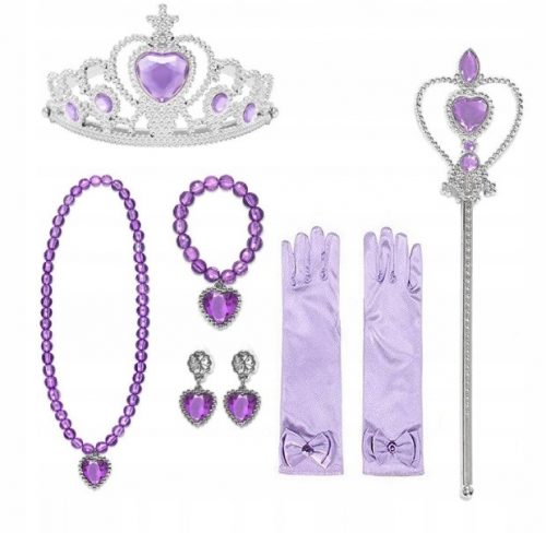 Lány jelmez - Crown Scepter kesztyű SET Elsa Anna 6 rész