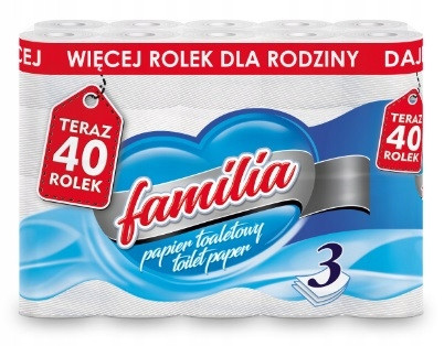 Vécé papír - WC Familia Fehér papír 3 réteg 40 görgő